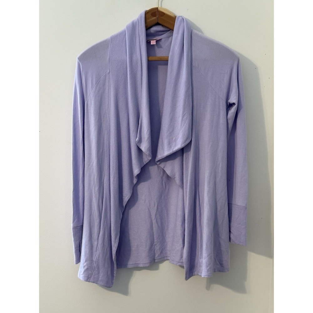 Lily Pulitzer Lavender Knit Cardigan XS Modal Open Front Light Classic Spring